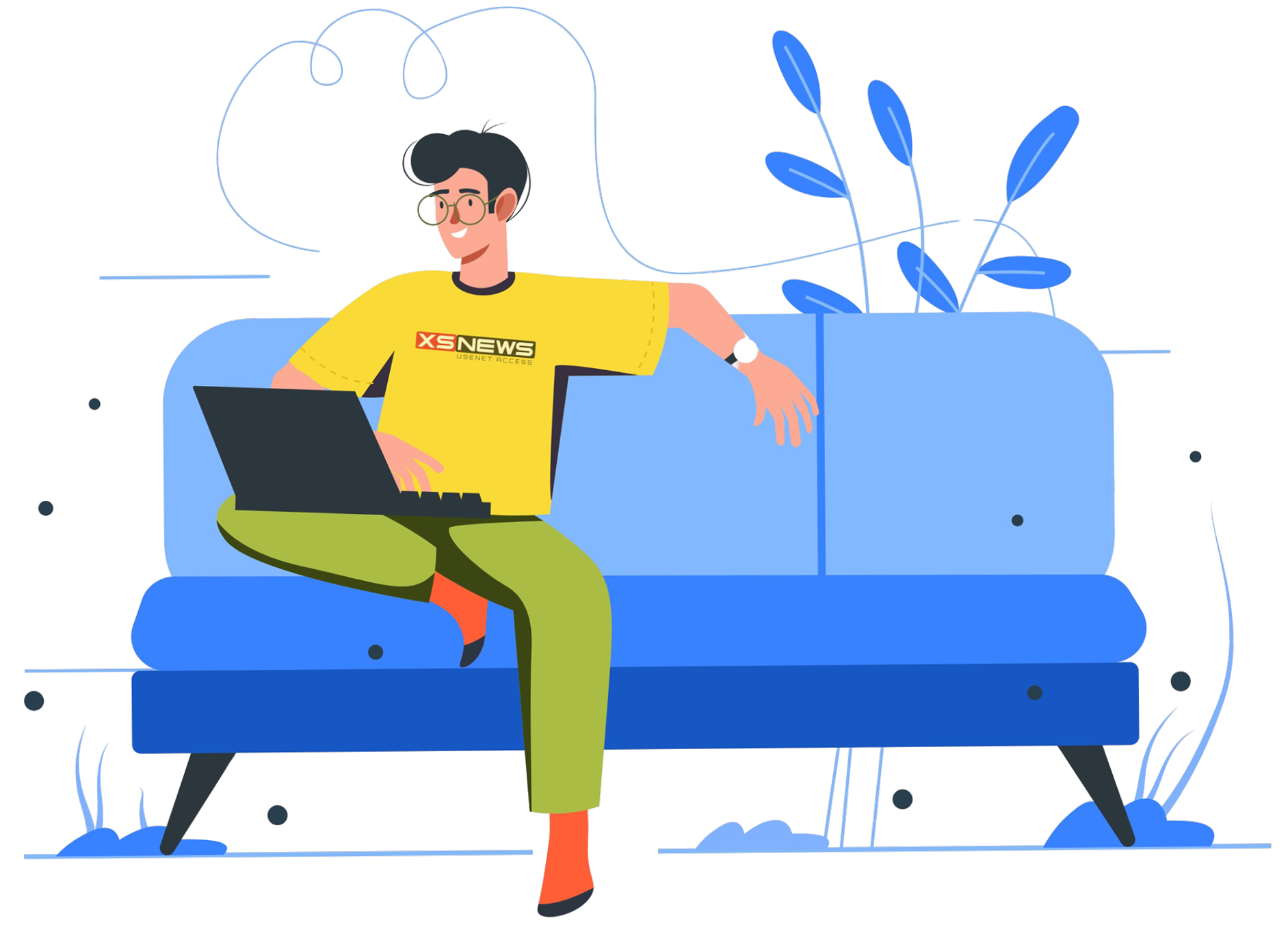 Een geïllustreerde indruk van hoe Usenet werkt